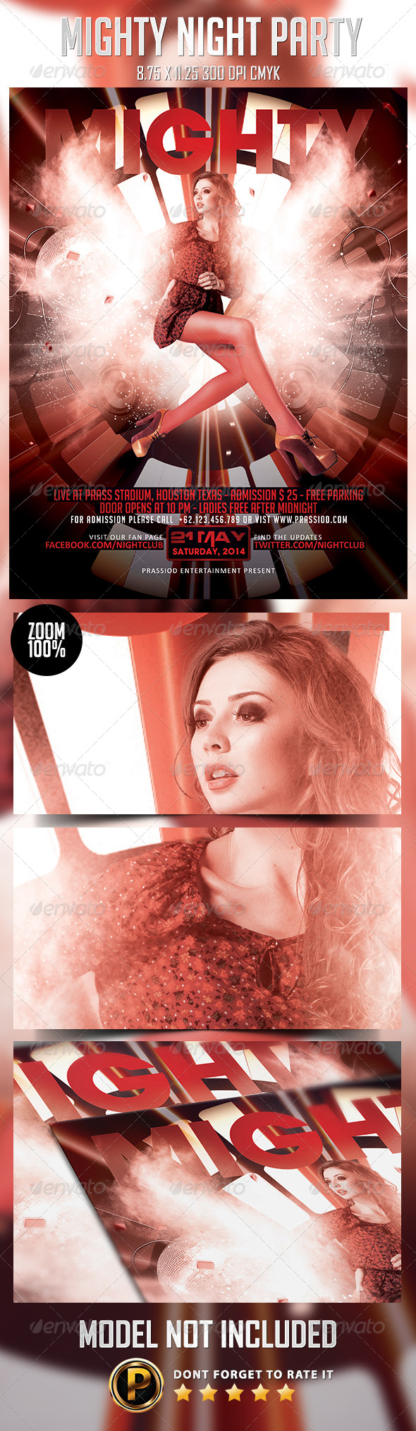 Mighty Night Party Flyer Template - Clubs & Parties Events