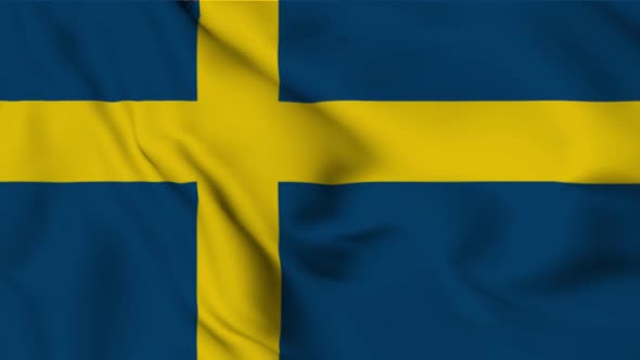 Waving flag of Sweden animation.