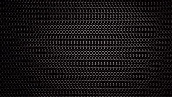 Background from metal rhombuses on black and chrome metal alt