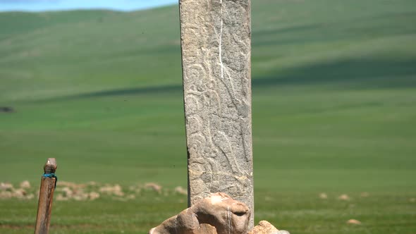 Inscription of Obelisk Menhir From Old Ancient Times alt