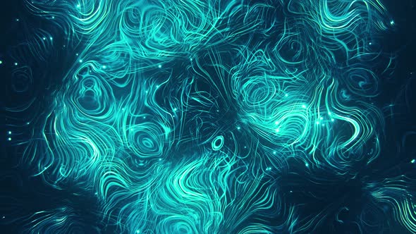 Blue Glowing Wavy Abstraction