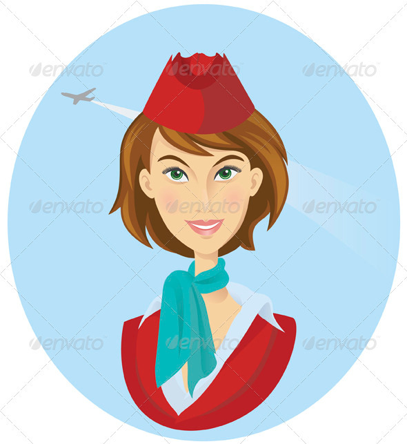 Smiling Stewardess In Uniform - People Characters