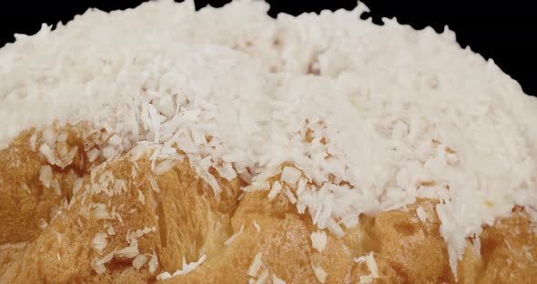 Sweet Cupcake Sprinkled With Coconut Flakes. Home Baking. Alpha Channel alt