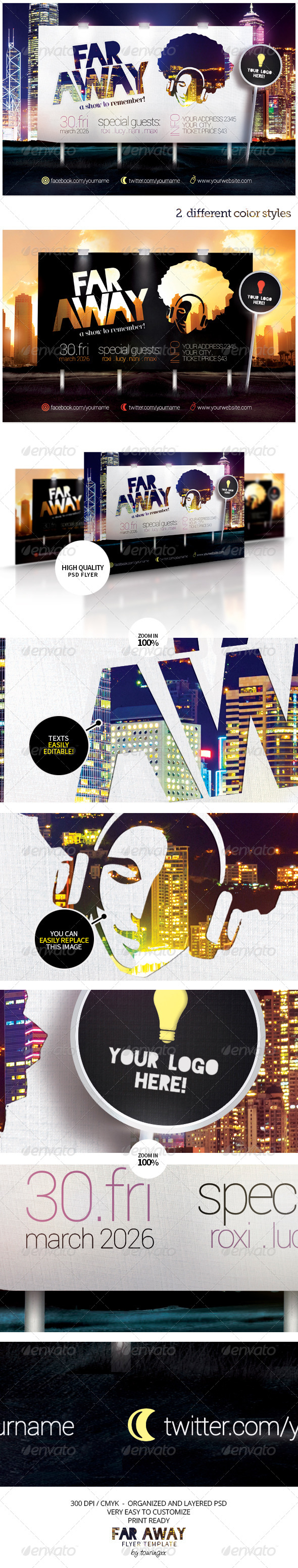 Far Away Flyer Template - Flyers Print Templates