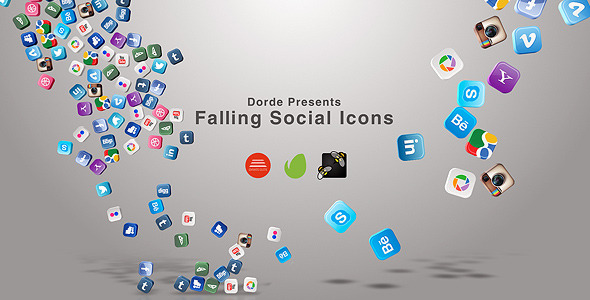 Falling Social Icons