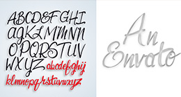 Lettering, Hand Drawn Alphabet English, Script