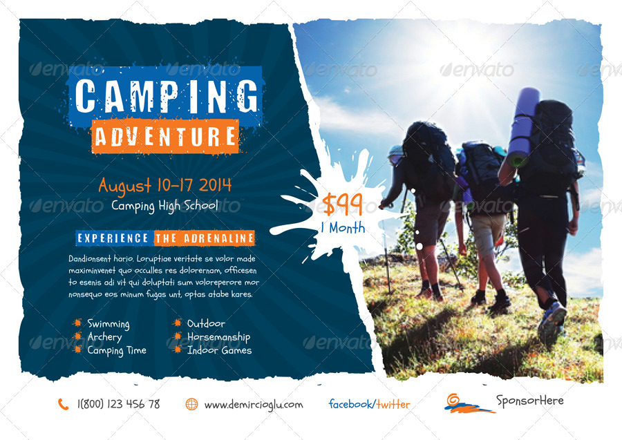 Camping Adventure Flyer Templates by grafilker GraphicRiver