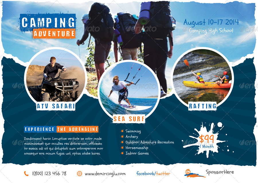 Camping Adventure Flyer Templates by grafilker GraphicRiver