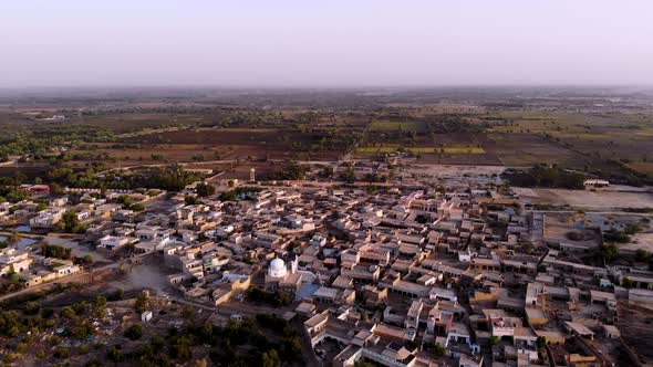 Establishing shot of a Beautiful suburban town in Punjab alt