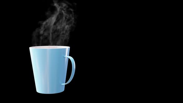 Coffee Mug With Steam and Motion Graphic Copy Space