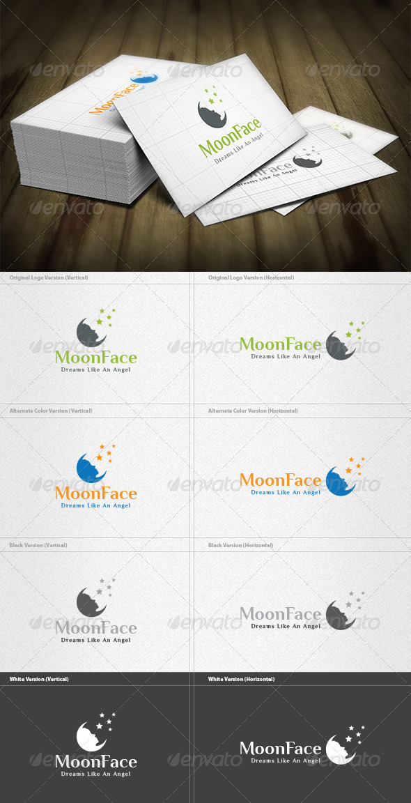 Moon Face Logo - Nature Logo Templates