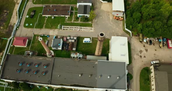 Aerial of a coal fire power station.