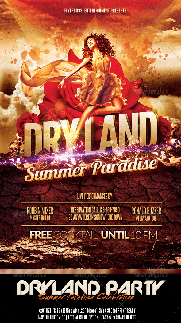 Dryland - Summer Paradise - Events Flyers