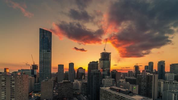 City Skyline Sunset Toronto
