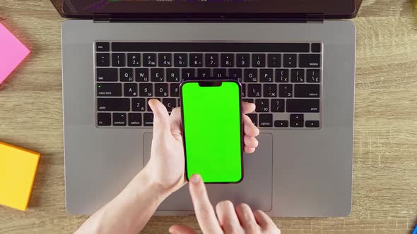 Showing the Application Green Screen Mockup Concept