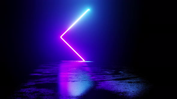 Minimalist Neon Square in the Dark - Looped Abstract 3D