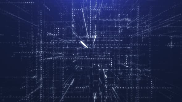 Blue Abstract Binary Code Background