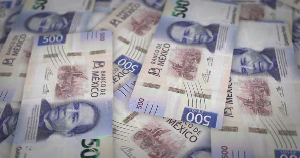 Mexico Peso growing pile of money seamless loop alt