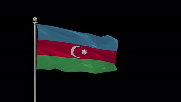 Azerbaijan Looping Of The Waving Flag Pole With Alpha alt