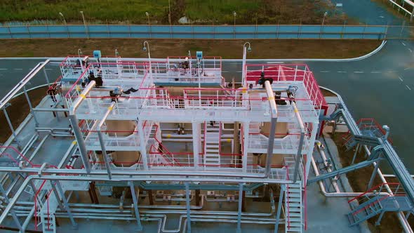 The Drone Flies Over the Gas Cleaning Tanks alt