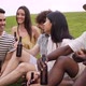 Group of Happy People Cheering with a Beer at Music Festival - VideoHive Item for Sale