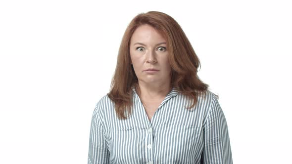 Shocked Mature Redhead Woman Realise Terrible Thing Happened Start Breathing Heavily Pop Eyes alt