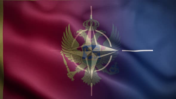 Nato Montenegro Flag Loop Background 4K
