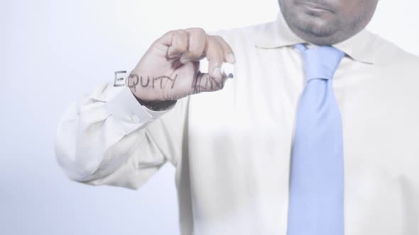 Asian Businessman Writes Equity Line