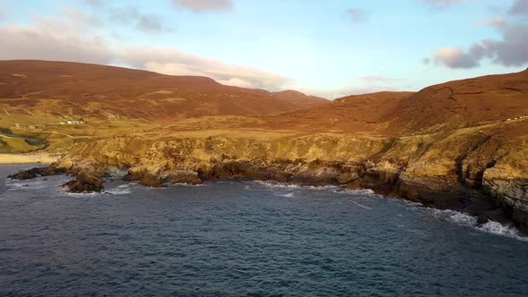 Aerial View of the Beautiful Coast By Port in County Donegal - Ireland alt