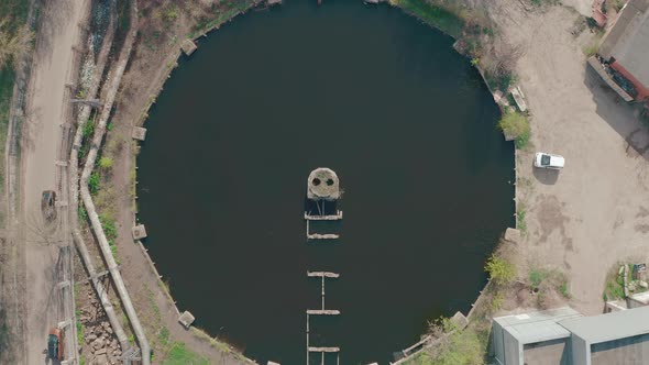 a Round Reservoir at the Heat Power Station