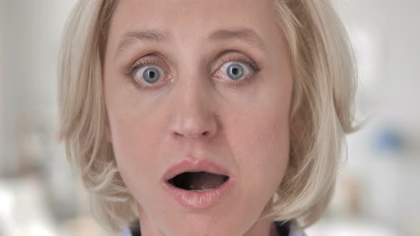 Close Up Of Surprised Old Woman Wondering Face Stock Footage Videohive