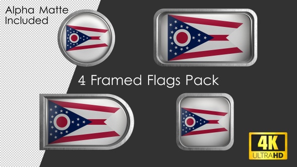 Ohio State Flag Framed alt