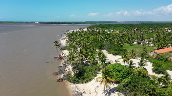 Brazilian landmark rainwater lakes and sand dunes. Lencois Maranhenses Brazil. alt