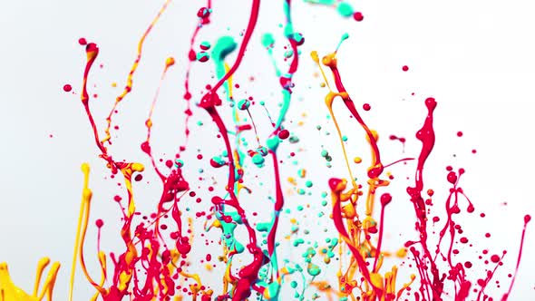Colorful Splashing Paint in Super Slow Motion. Shooted with High Speed Cinema Camera at 1000Fps alt