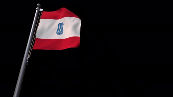 Flag Of Asunción City (Paraguay) With Alpha Channel 4K alt