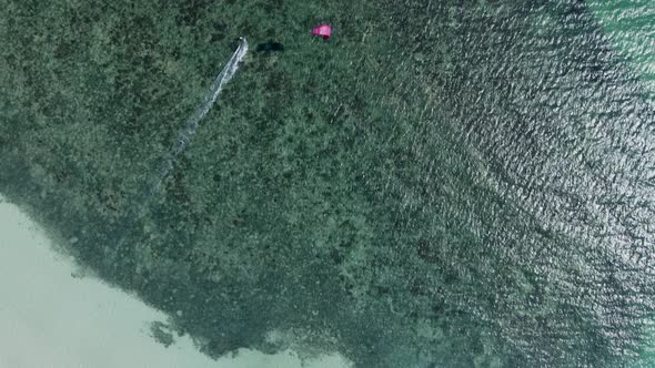 Kitesurfing Tourist In Tropical Beach Of Ko Pha Ngan Southeast Thailand alt