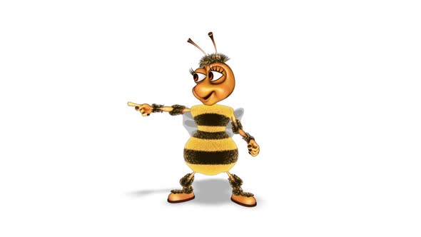 Cartoon Bee Dance  Looped on White Background alt