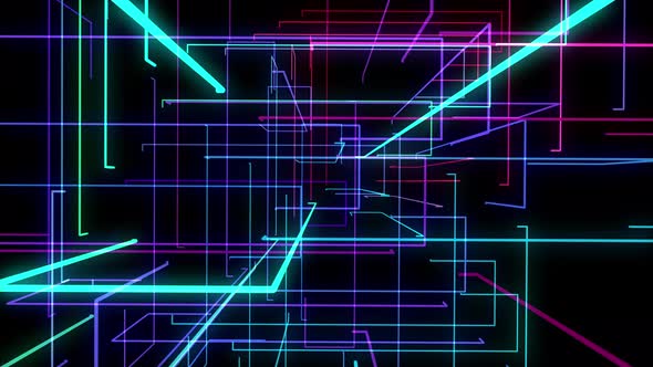 Neon Lines Structure Vj Loop