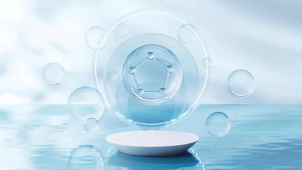 Molecule with water surface background alt