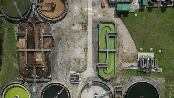 Aerial View of a Sewage Water Treatment Plant in Otley Leeds