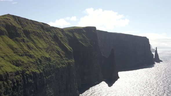 Drone Of Coastline And Rocks Of Suduroy alt