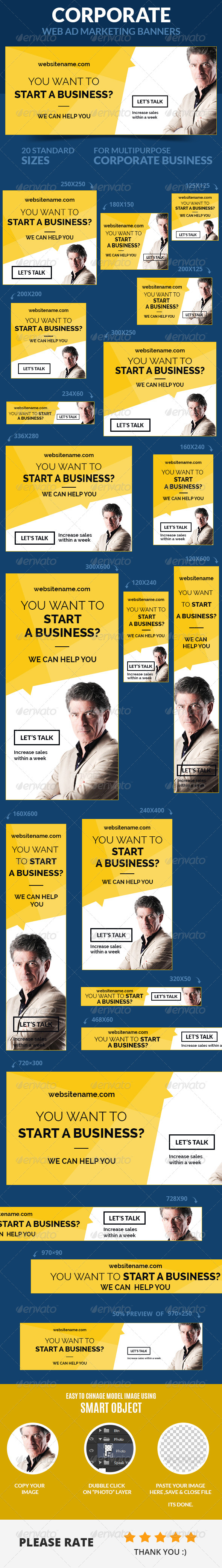 Corporate Web Ad Marketing Banners - Banners & Ads Web Elements