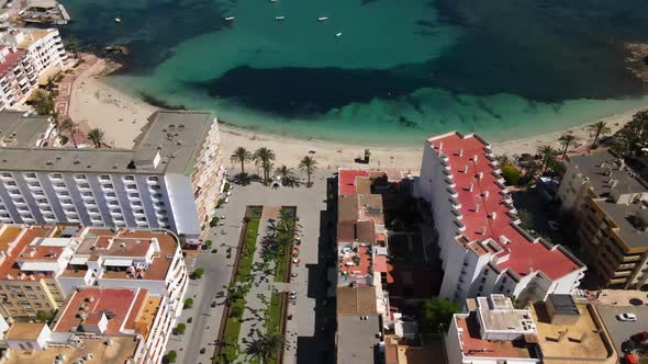 Playa de Santa Eulalia in Ibiza, Spain alt
