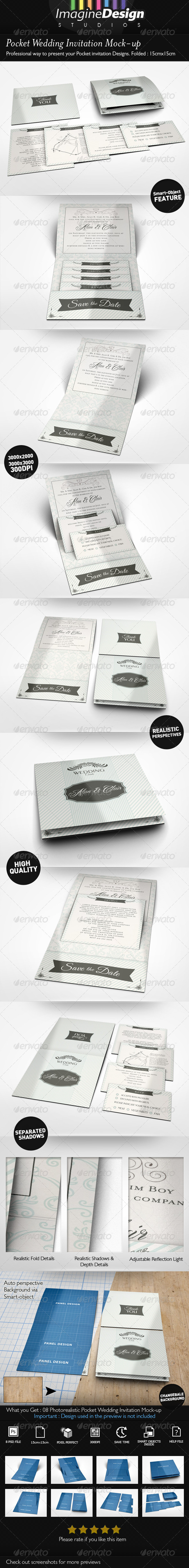 Pocket Wedding Invitation Mock-up - Miscellaneous Print