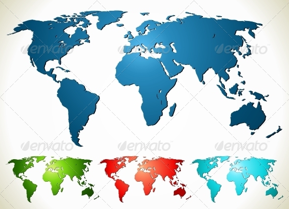World map. PSD, EPS, AI, CDR Vector Illustration - Backgrounds Decorative