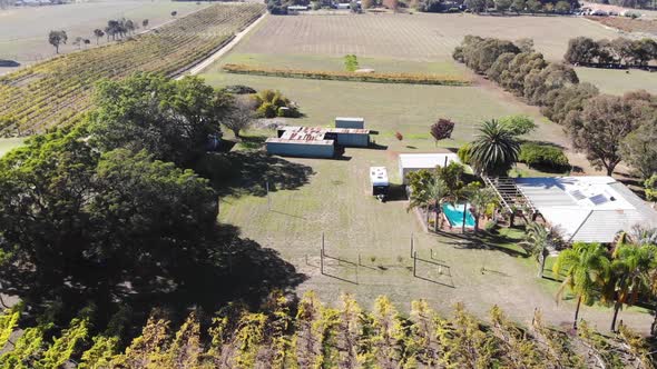 Aerial View of a Farm House in Australia