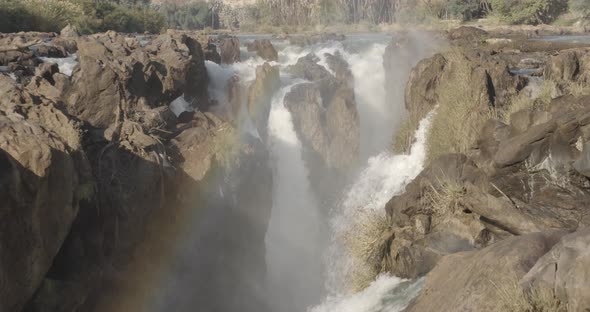 Palm Trees Surrounding a Waterfall