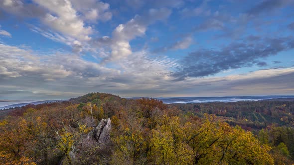 Landscape around Brno in the Czech Republic. Time lapse alt