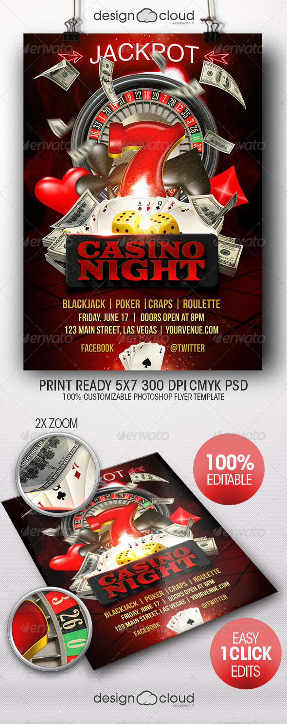 Poker night fundraiser flyer clip art