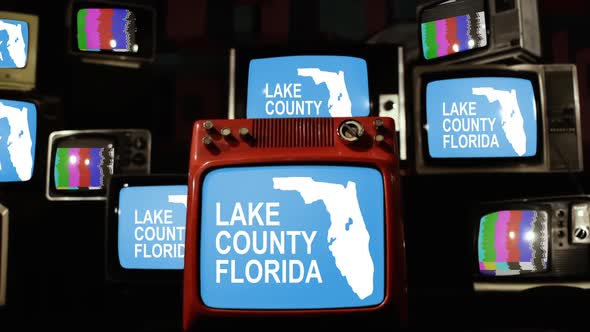 Flag of Lake County, Florida, on Retro TVs.
